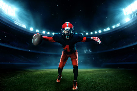 Football player on stadium