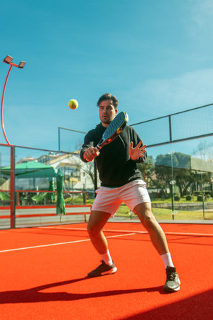 Dynamic padel action shot for fitness campaigns ads and event promotion