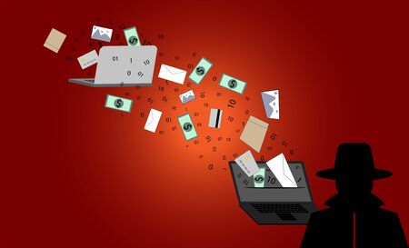 cyber attack with hacker steal data and personal information