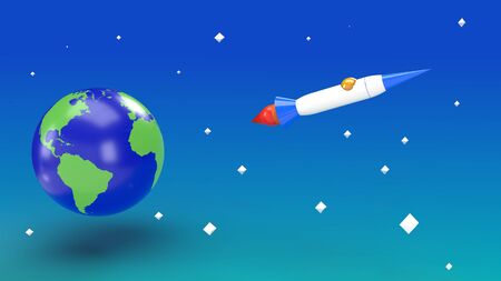 business startup idea, 3d render style. Elements of this image furnished by NASA.の写真素材