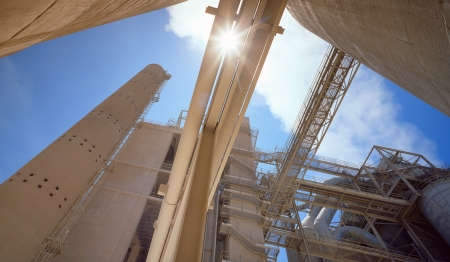 industrial plant wiht siloの写真素材