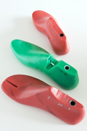 plastic shoe lasts used to manufacture footwearの写真素材