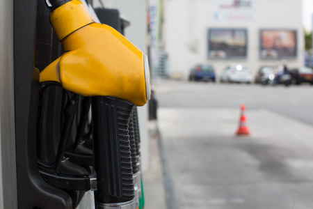 Gas station's guns close upの写真素材