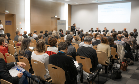 Business conference with audienceの写真素材