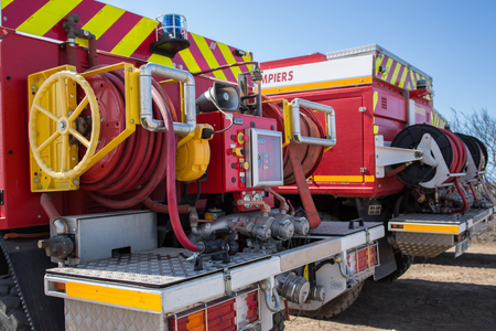French fire trucks close up