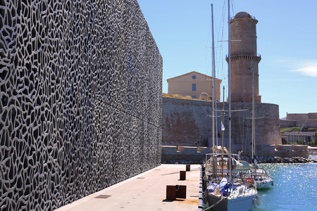 Modern Architecture of Museum in Marseille Franceのeditorial素材