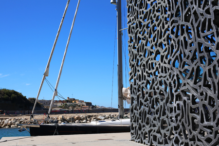 Modern Architecture of Museum in Marseille Franceのeditorial素材
