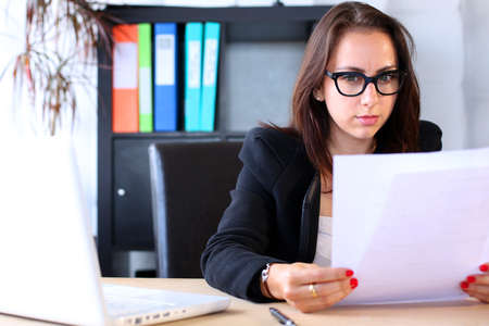 Business woman with glassesの写真素材