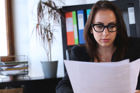 Business woman with glassesの写真素材