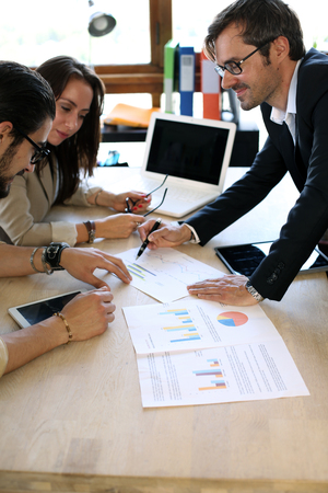 Business team in office at brainstormingの写真素材