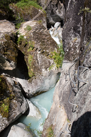 Via Ferrata in French Alpsの写真素材