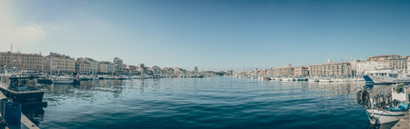 Panorama of the Old Port in Marseilleのeditorial素材