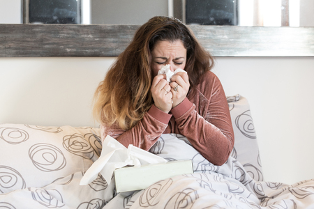 Sick Woman, Flu, Cold Woman Caughtの写真素材