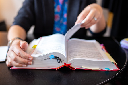 Woman Lawyer with justice red book