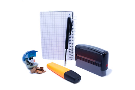 Office supplies isolated on white background - Collection supplies