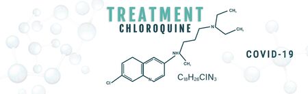Coronavirus Covid-19 treatment with chloroquine phosphate concept illustration bannerの写真素材