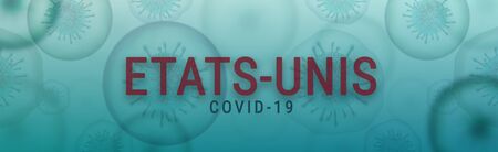 Coronavirus Covid-19 in USA banner illustration - Microbiology And Virology Conceptの写真素材