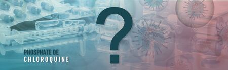 Coronavirus Covid-19 treatment with chloroquine phosphate concept illustration bannerの写真素材