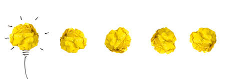 creative idea concept and innovation idea with paper bulb on white background - Banner designの写真素材