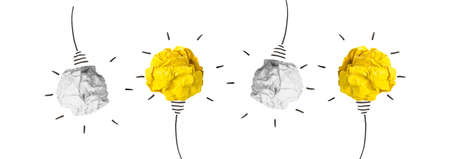 creative idea concept and innovation idea with paper bulb on white background - Banner designの写真素材