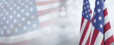 Celebration template with American Flag - Independence Day, Remembrance Day, President's Day - Banner web designの写真素材