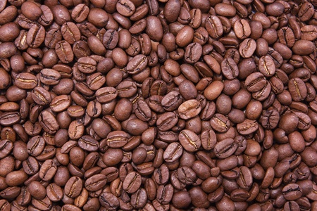 Brown background from coffee. Coffee Beans Arabika の写真素材