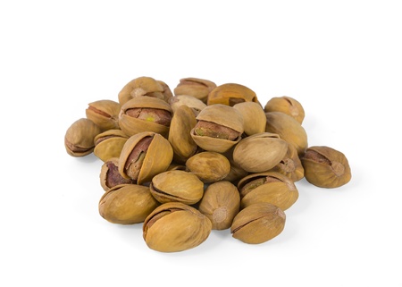 Pistachios. Isolated on a white backgroundの写真素材