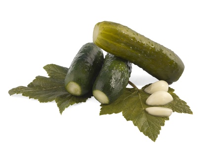 Pickles cucumber isolated on white background の写真素材