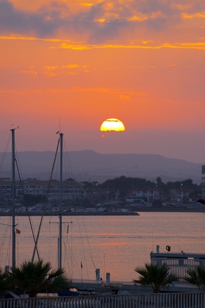 Sunset on the Sea of Spainの写真素材
