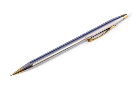 Mechanical pencil on a white backgroundの写真素材