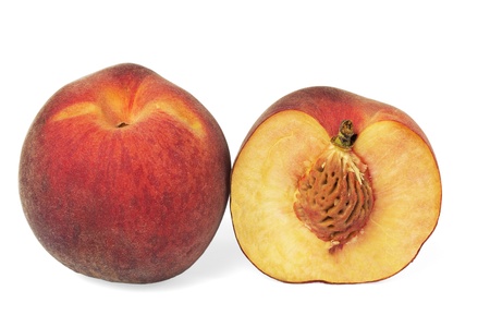 peach isolated on white background の写真素材