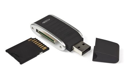 Cardreader for memory card SD,SDHC,  MMC.の写真素材