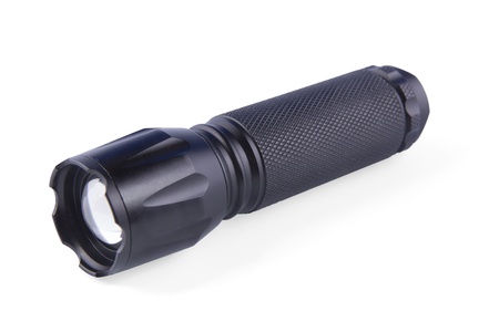 LED Flashlight isolated on white background の写真素材