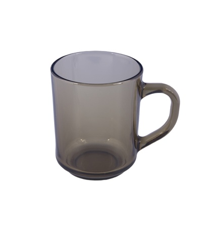 Glass cup on a white backgroundの写真素材