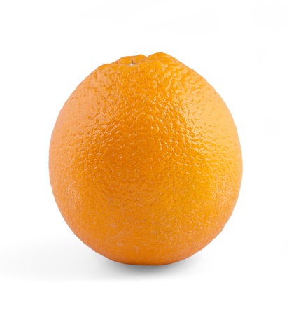 Ripe orange isolated on white backgroundの写真素材