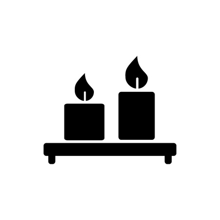 Candles icon isolated on white background. Silhouette vector illustrationのイラスト素材