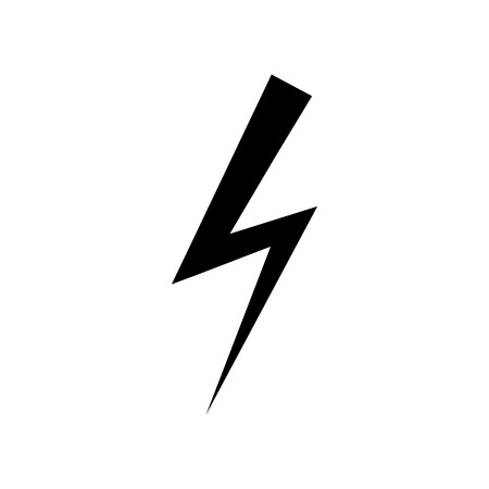 Electricity icon. Lightning symbol. Levin sign. Silhouette flat design vector illustrationのイラスト素材