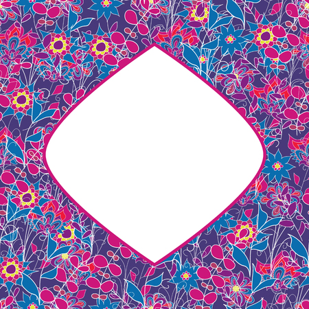 Bright colorful seamless floral pattern with place for text. Vector illustrationのイラスト素材