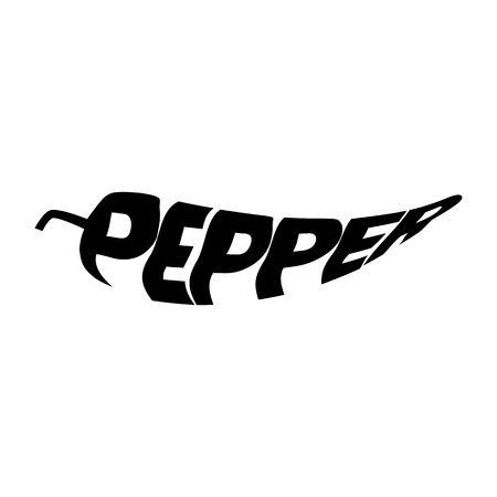 Monochrome pepper stylized a silhouette with the text.のイラスト素材