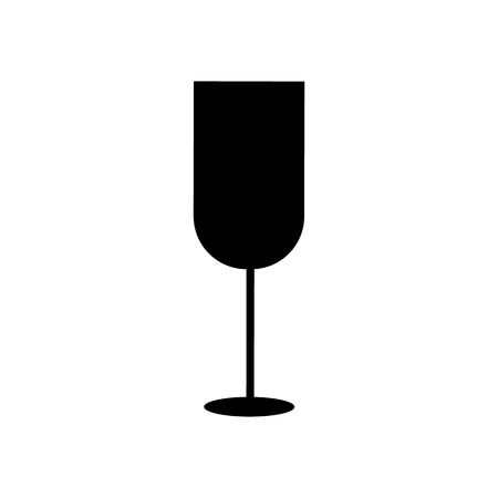 Wine glass icon. Flat design silhouette vector illustrationのイラスト素材
