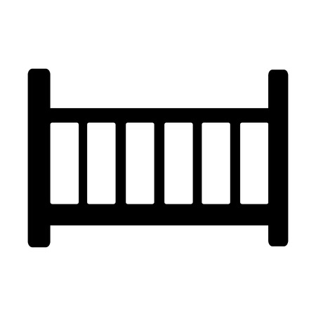 Childrens bed icon. Flat design. Silhouette vector illustrationのイラスト素材
