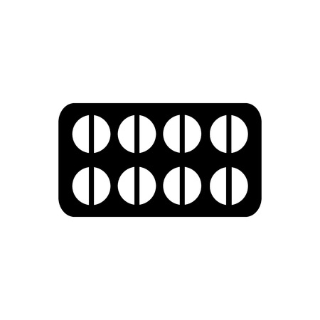 Pills icon. Silhouette flat design vector illustrationのイラスト素材