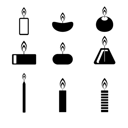 Candles icon. Silhouette flat design vector illustrationのイラスト素材