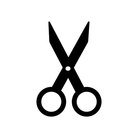 Scissors icon. Silhouette flat design vector illustrationのイラスト素材
