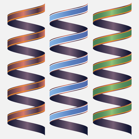 Set of beautiful festive colored ribbons. Elements for your design vector illustrationのイラスト素材