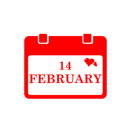 Valentine calendar icon in red  color. Vector designのイラスト素材