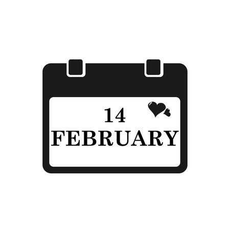 Valentine calendar icon in black color. Vector designのイラスト素材