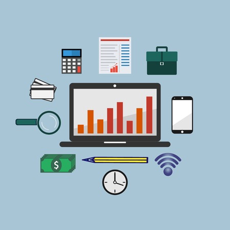 Business idea. Market concept. Flat design illustrationのイラスト素材