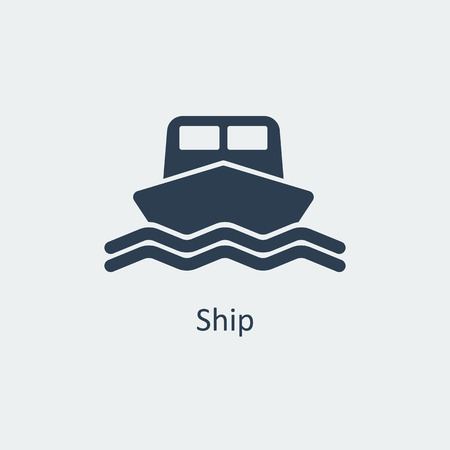 Ship icon. Silhouette vector sign.のイラスト素材