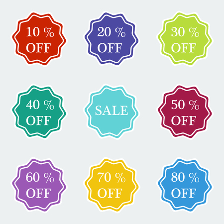 Sale symbol special offer label. Stars stickers. Vector designのイラスト素材